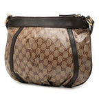 Gucci GG Crystal Abbey Crossbody Shoulder Bag Beige Brown Leather — view 2