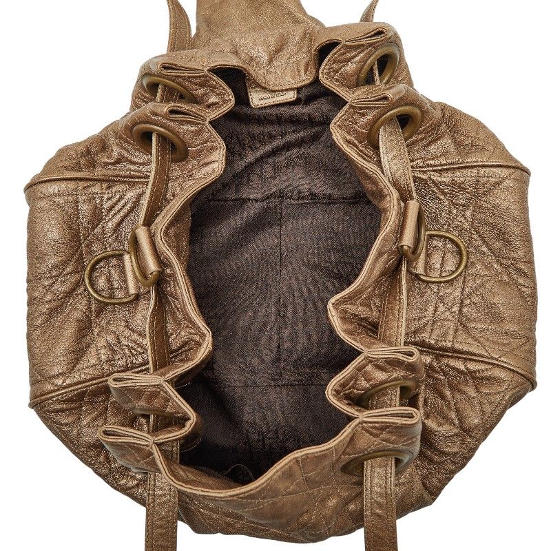 Dior Cannage Tote Shoulder Bag Gold Leather — view 8