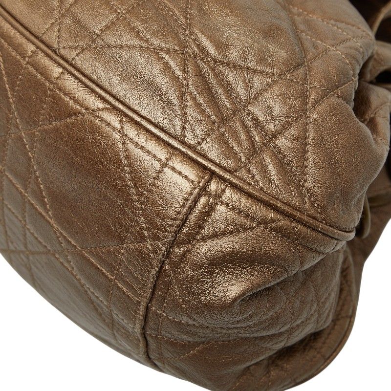 Dior Cannage Tote Shoulder Bag Gold Leather — view 4