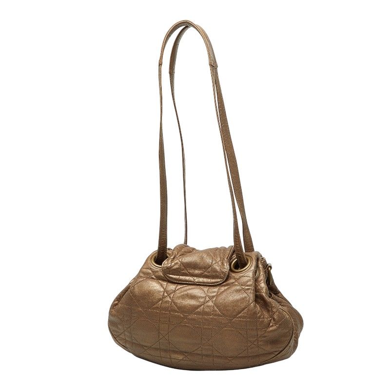 Dior Cannage Tote Shoulder Bag Gold Leather — view 2