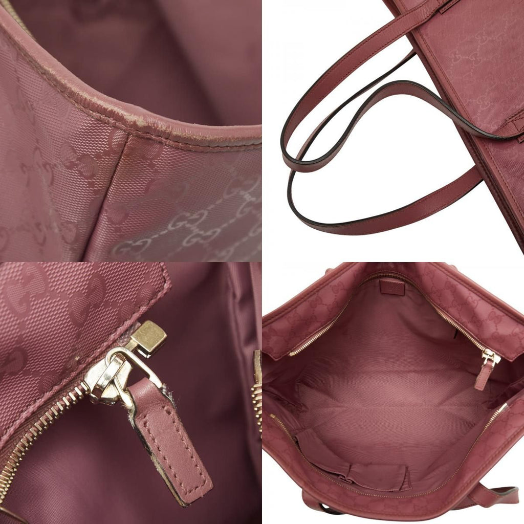 Gucci GG Supreme Tote Shoulder Bag Pink Leather — view 9