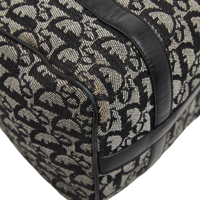 Dior Trotter Mini Boston Bag Black Beige Canvas Leather — view 5