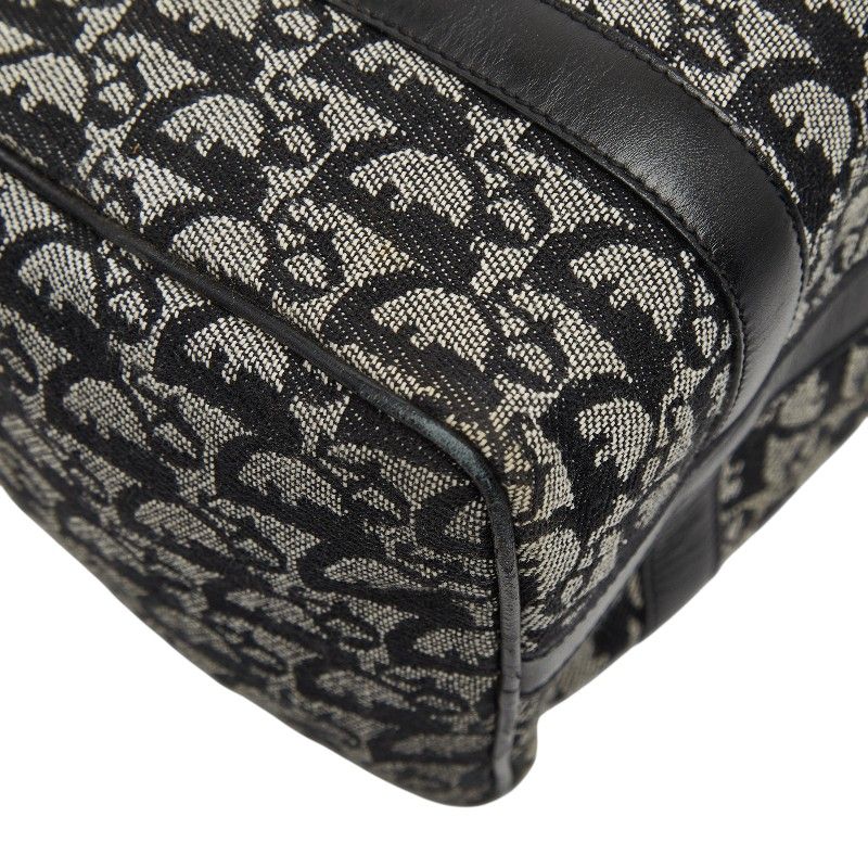 Dior Trotter Mini Boston Bag Black Beige Canvas Leather — view 7