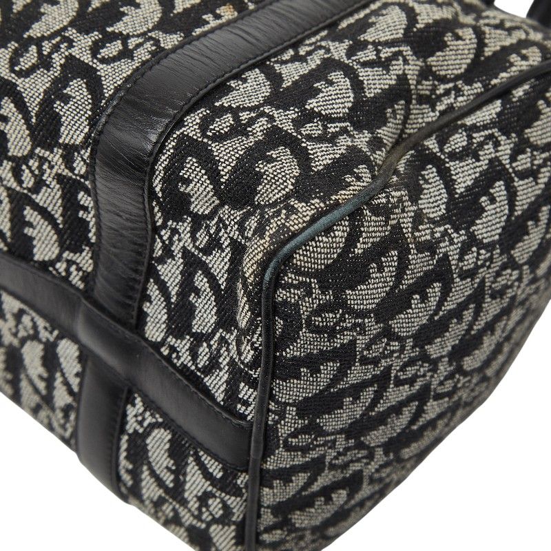 Dior Trotter Mini Boston Bag Black Beige Canvas Leather — view 4
