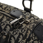 Dior Trotter Mini Boston Bag Black Beige Canvas Leather — view 9