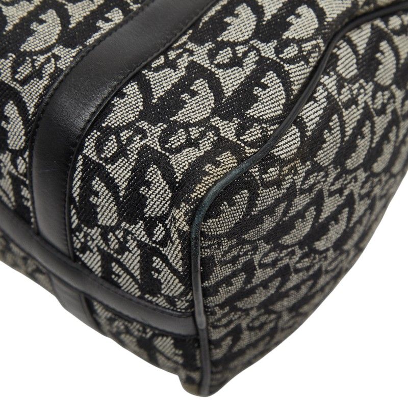 Dior Trotter Mini Boston Bag Black Beige Canvas Leather — view 6