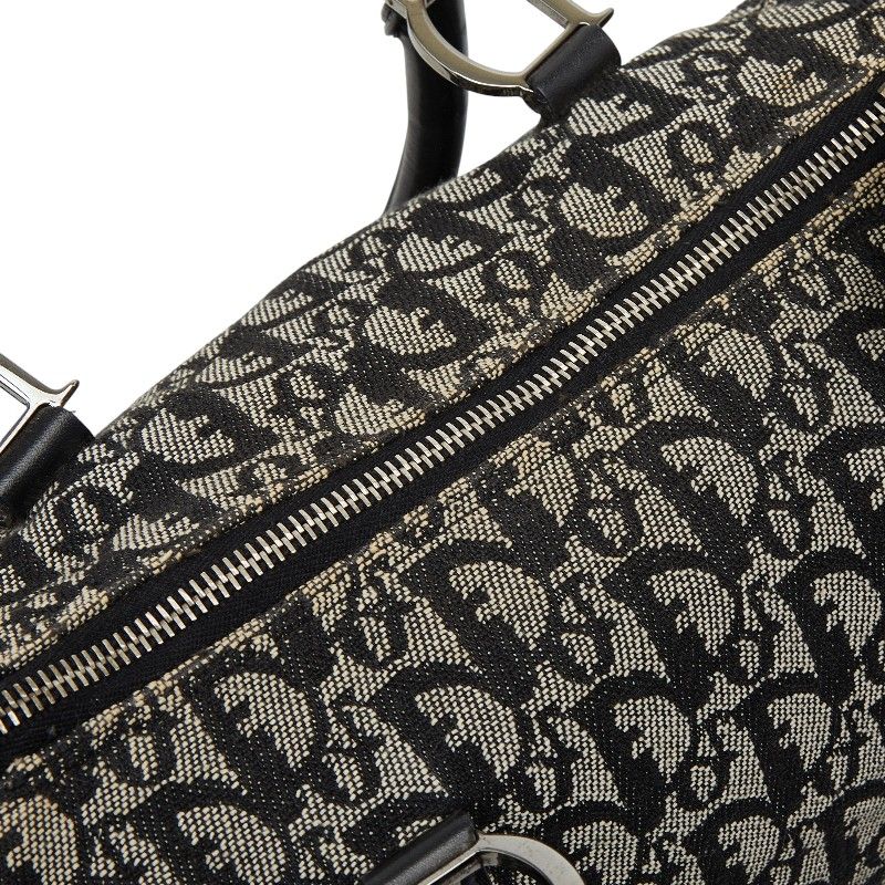 Dior Trotter Mini Boston Bag Black Beige Canvas Leather — view 8
