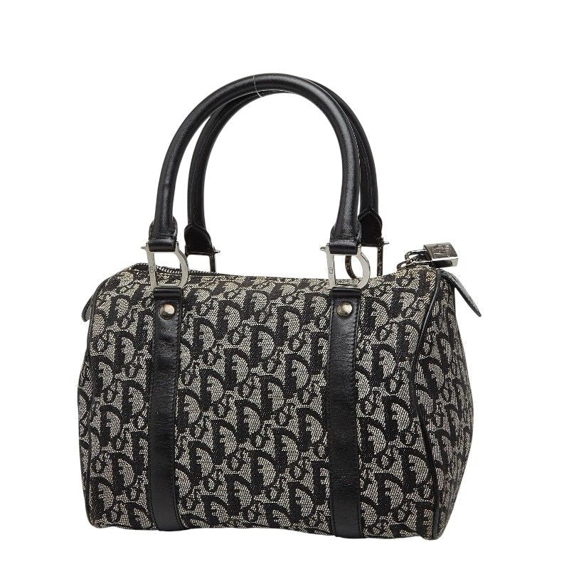 Dior Trotter Mini Boston Bag Black Beige Canvas Leather — view 2