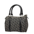 Dior Trotter Mini Boston Bag Black Beige Canvas Leather — view 2