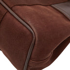Hermes Valparaiso PM Tote Brown Toile Chevron Leather — view 6