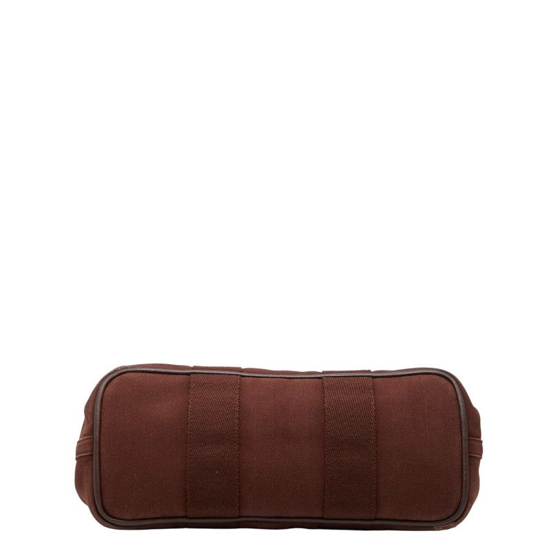 Hermes Valparaiso PM Tote Brown Toile Chevron Leather — view 3