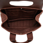 Hermes Valparaiso PM Tote Brown Toile Chevron Leather — view 9