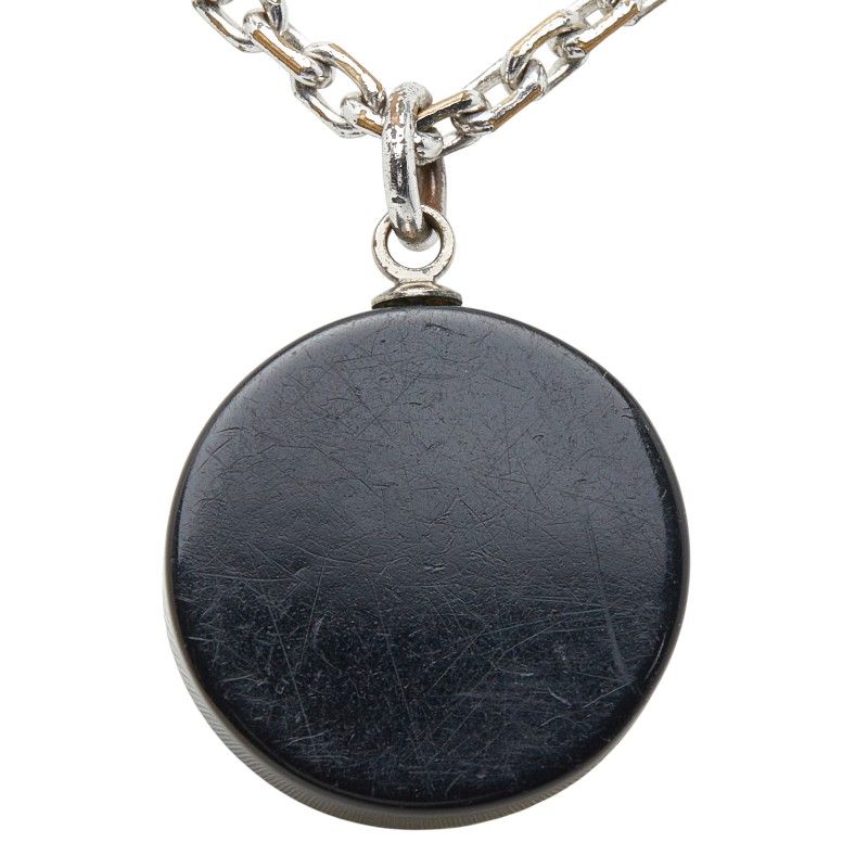 Chanel CC Logo Rhinestone Silver Black Metal Plastic — view 3