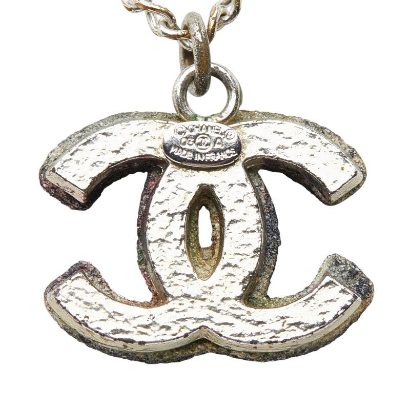 Chanel CC Logo Silver Purple Metal — view 3