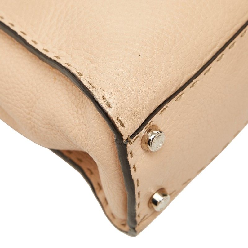 Fendi Selleria Peekaboo 2-Way Shoulder Bag Beige Leather — view 5