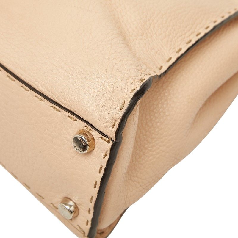 Fendi Selleria Peekaboo 2-Way Shoulder Bag Beige Leather — view 6