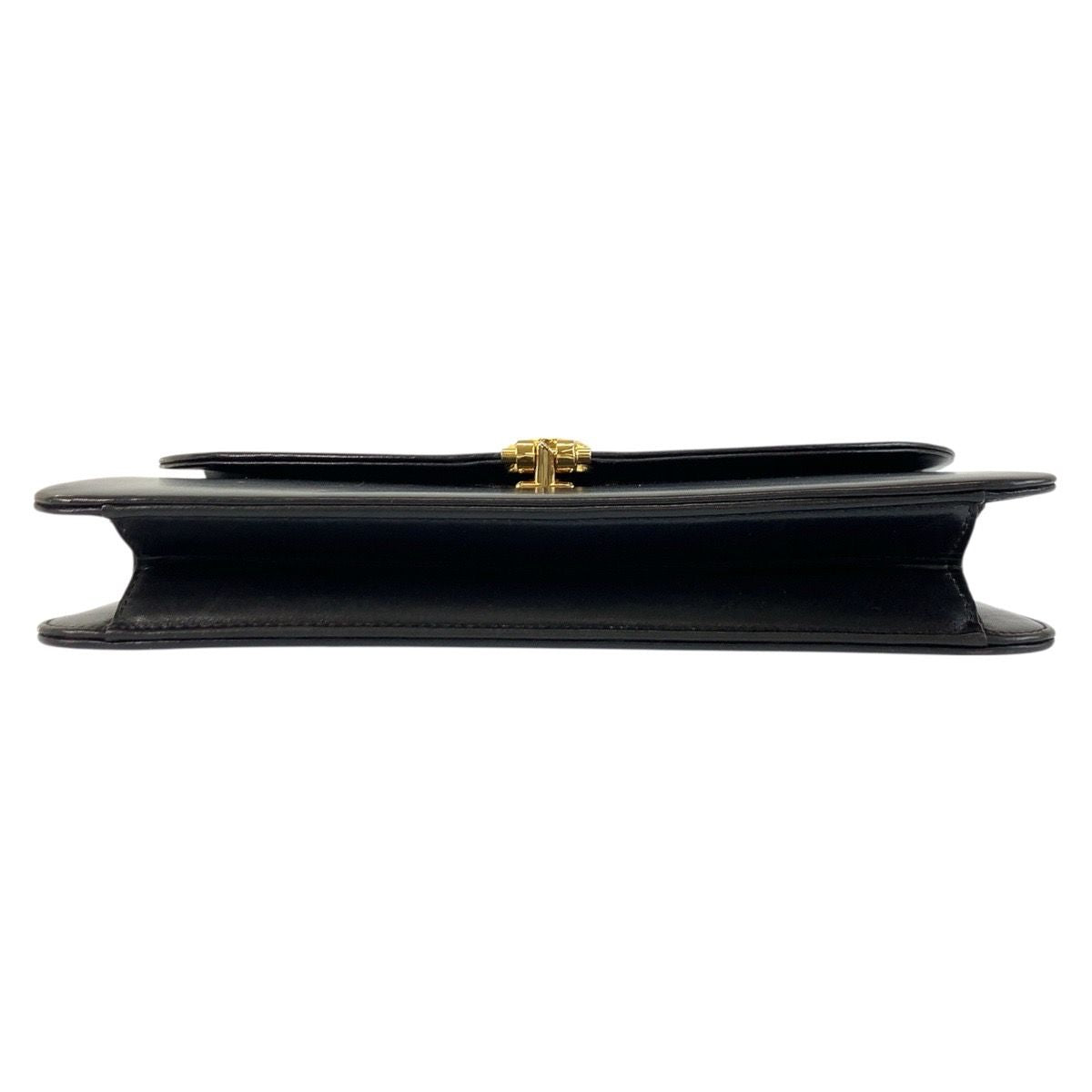 Dior Vintage Black Gold Leather Chain Shoulder Bag — view 9