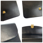 Dior Vintage Black Gold Leather Chain Shoulder Bag — view 5