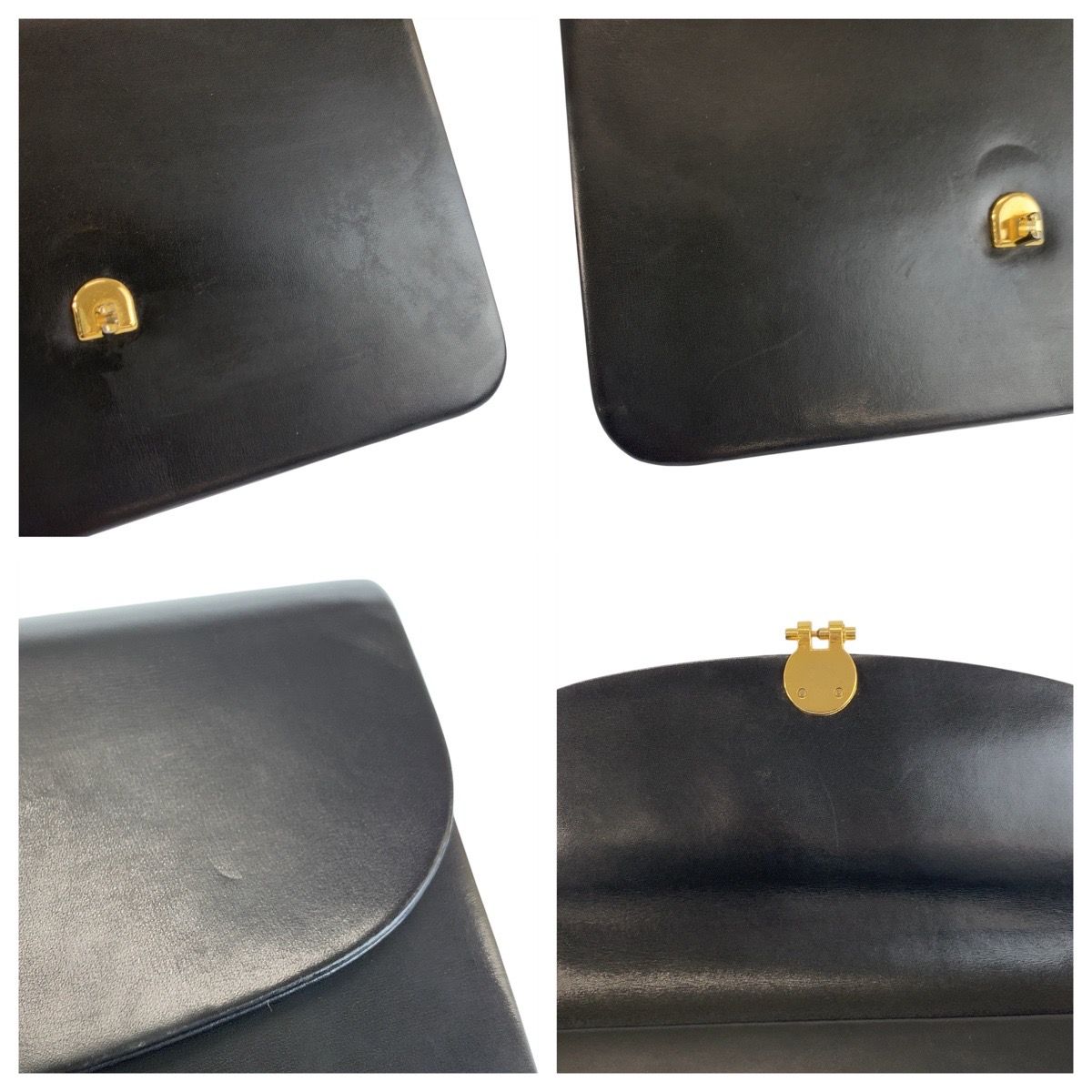 Dior Vintage Black Gold Leather Chain Shoulder Bag — view 5