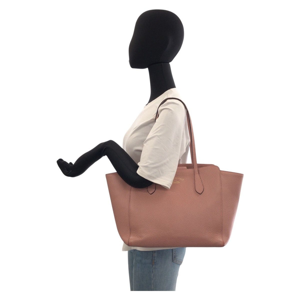 Gucci Swing Pink Leather Tote Shoulder Bag — view 6