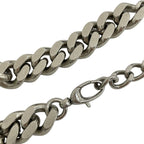 Gucci Interlocking Chain Belt Choker Black Leather Silver — view 9