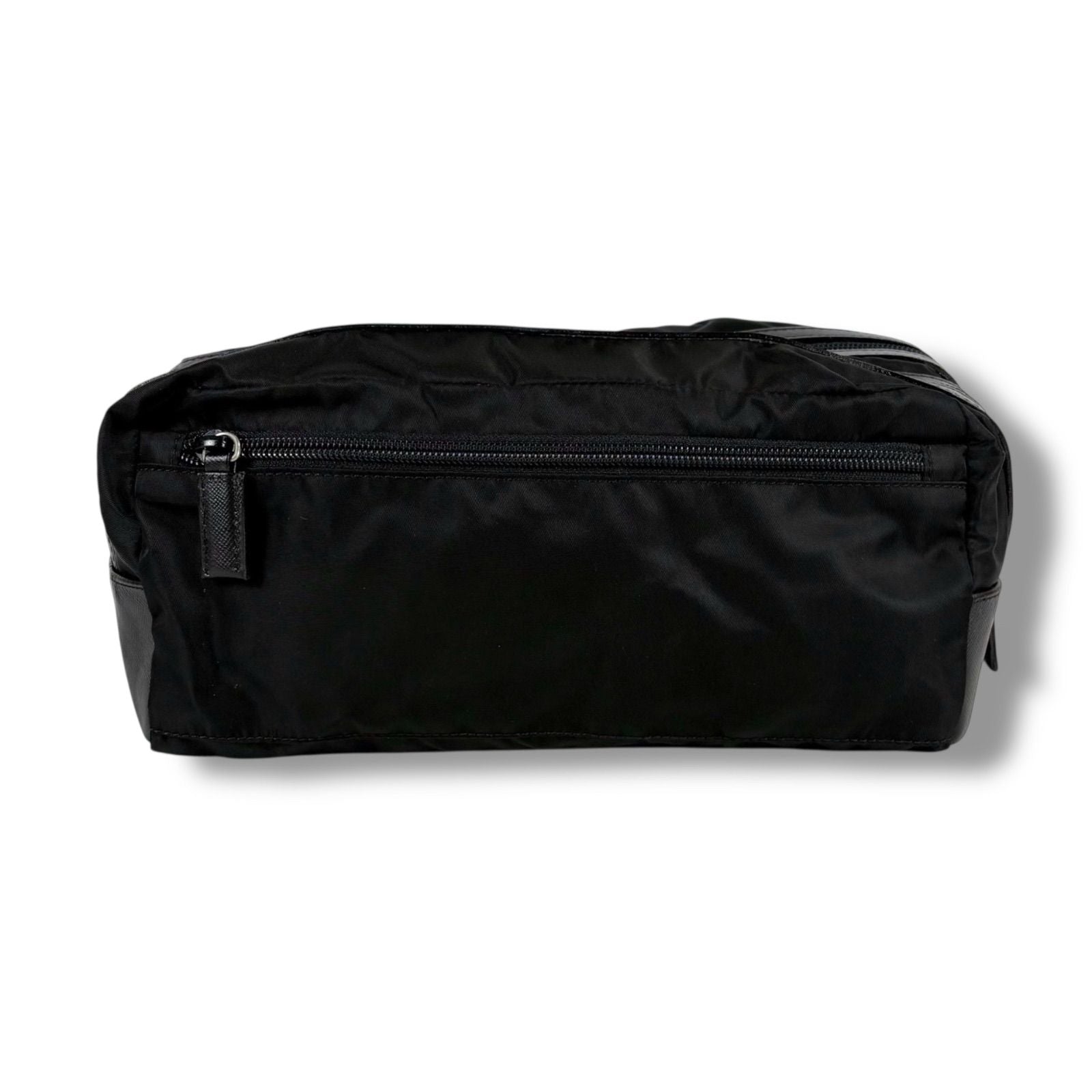 Prada Triangle Logo Clutch Multi Pouch Black Tessuto — view 3