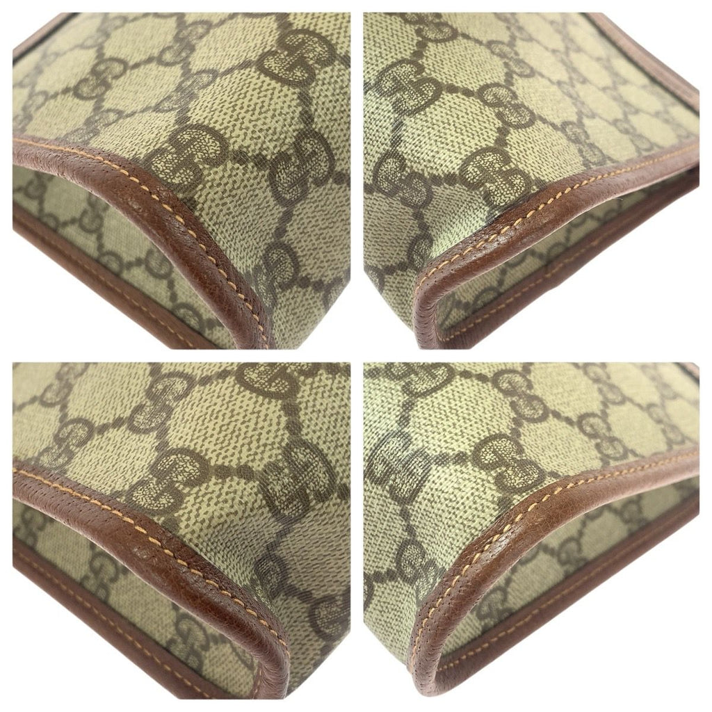 Gucci Vintage Beige Brown Gold GG Supreme Canvas Leather Second — view 3