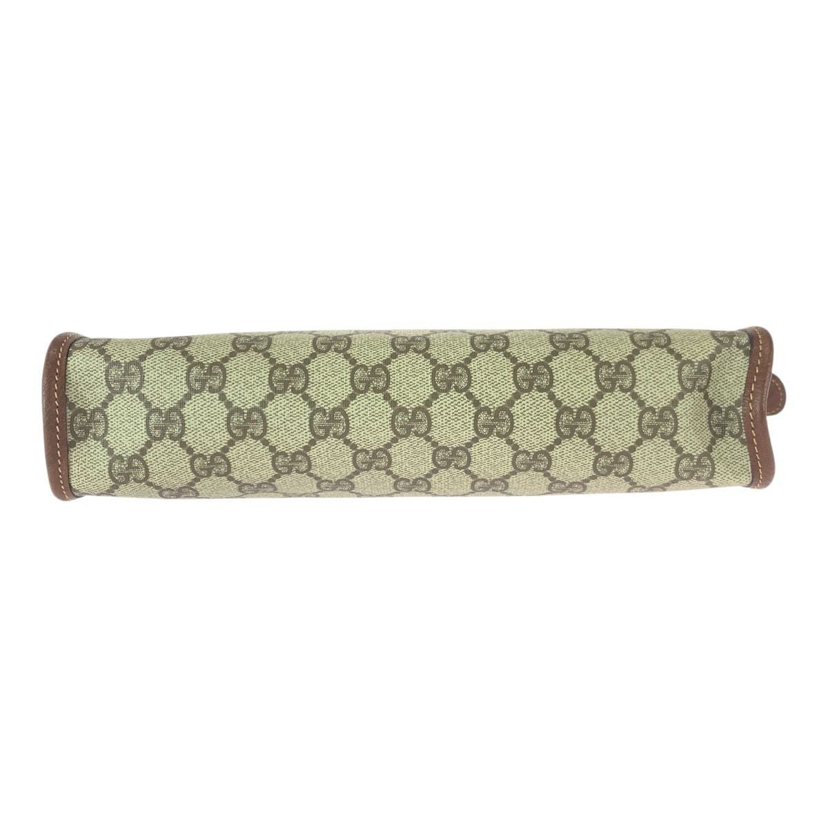 Gucci Vintage Beige Brown Gold GG Supreme Canvas Leather Second — view 9