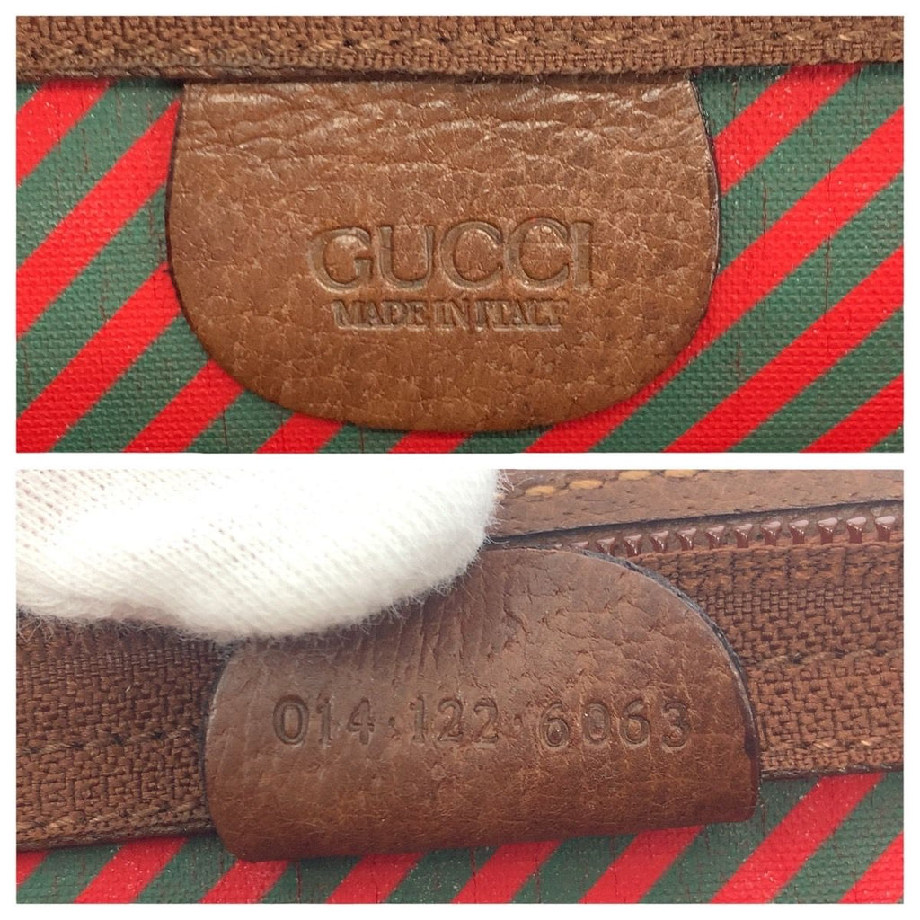 Gucci Vintage Beige Brown Gold GG Supreme Canvas Leather Second — view 4