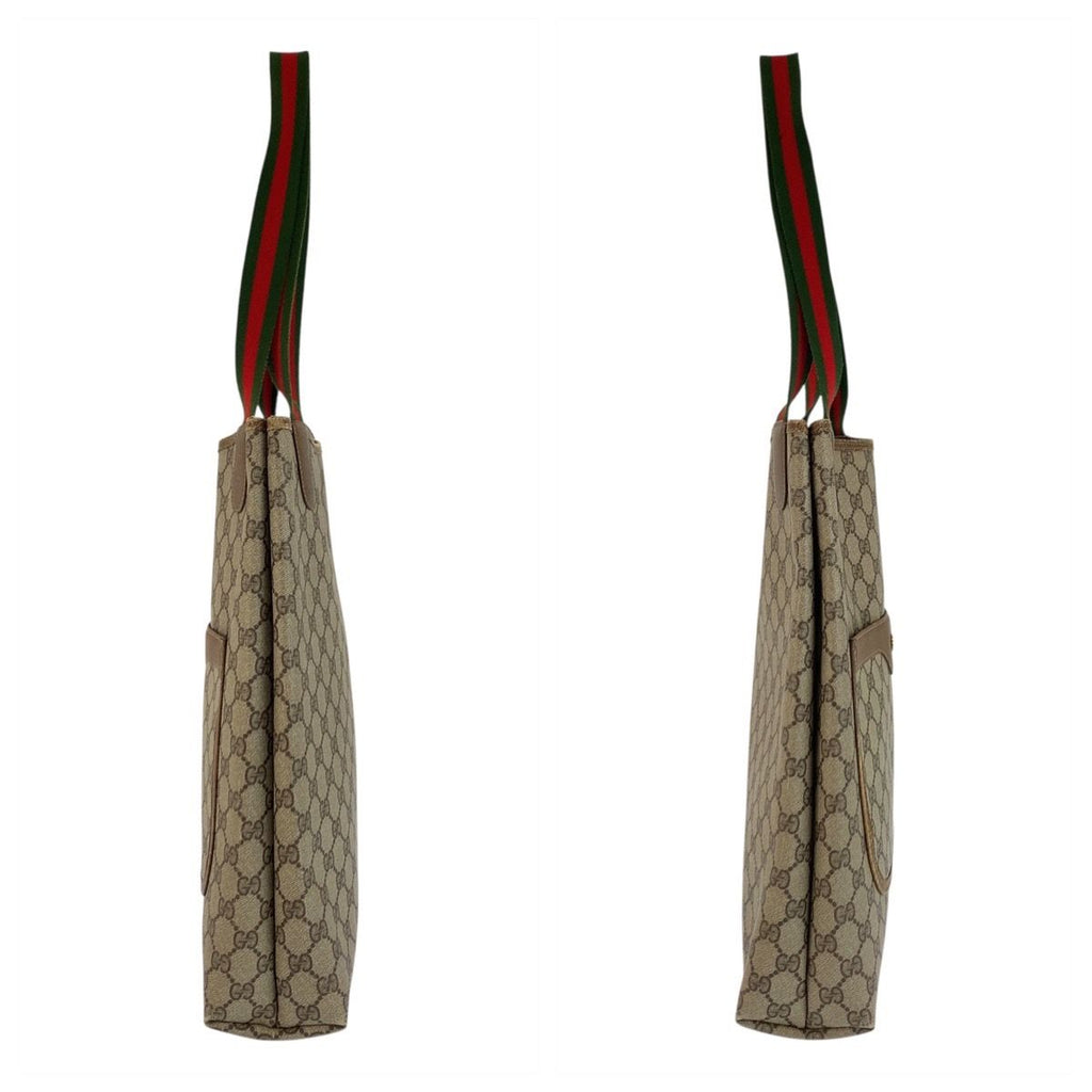 Gucci Vintage Sherry Line Beige GG Supreme Canvas Tote — view 8