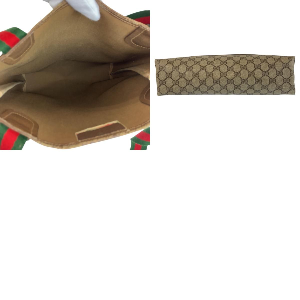Gucci Vintage Sherry Line Beige GG Supreme Canvas Tote — view 9