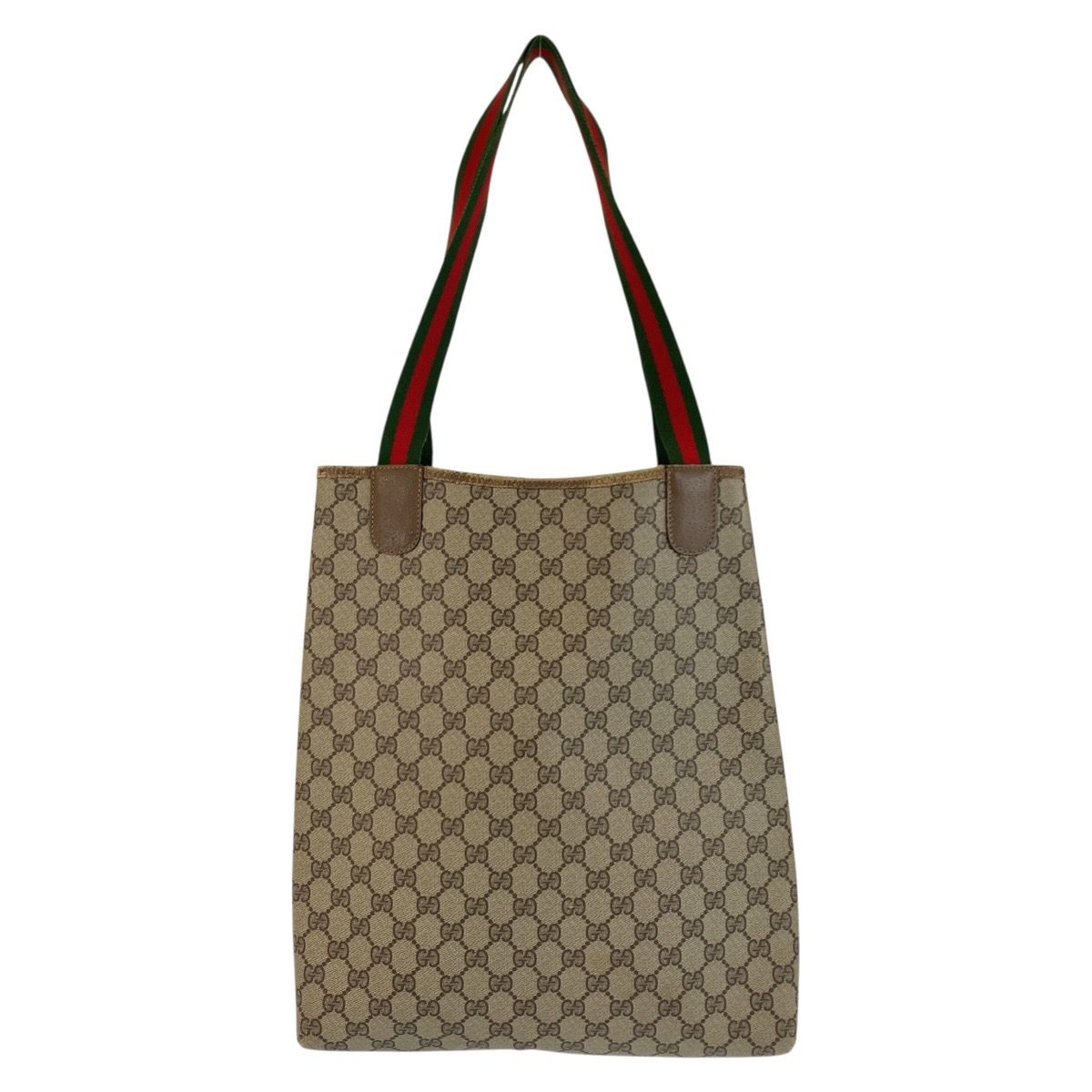 Gucci Vintage Sherry Line Beige GG Supreme Canvas Tote — view 2