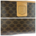Celine Macadam Brown Gold Leather Clutch — view 5