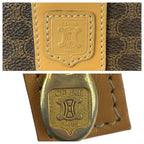 Celine Macadam Brown Gold Leather Clutch — view 4