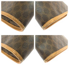 Celine Macadam Brown Gold Leather Clutch — view 3