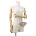 Prada Shoulder Bag Saffiano Triangle Mini Pouch Leather 2-Way Pink Beige — view 5