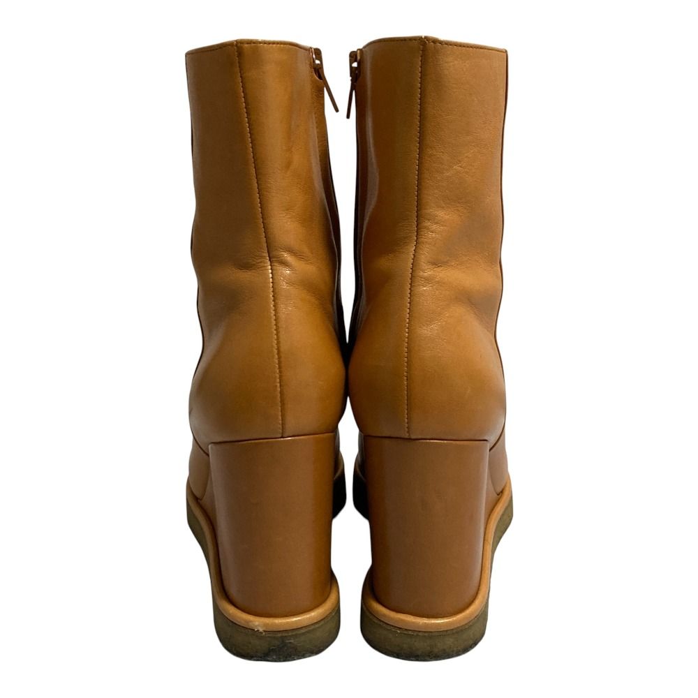 Celine Wedge Cles Side Zip Short Boots 38 — view 4