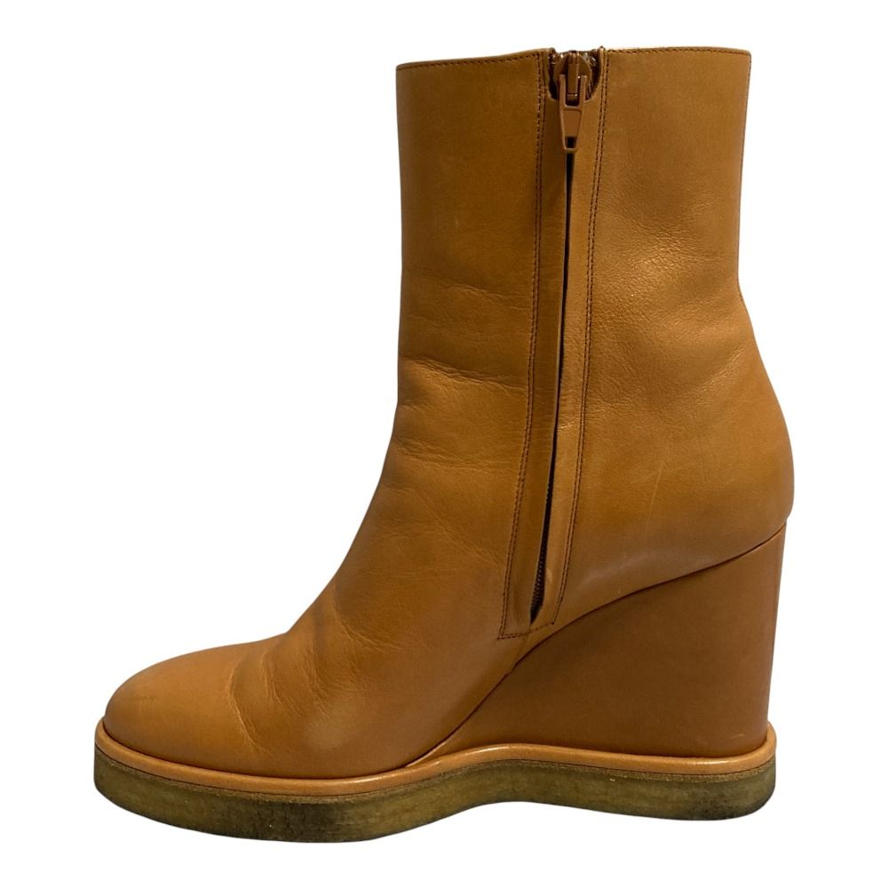Celine Wedge Cles Side Zip Short Boots 38 — view 5
