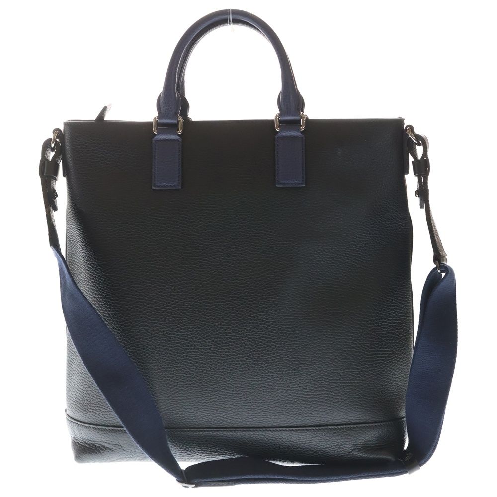 Gucci Cosmopolis Tote Black Blue Leather Silver — view 2