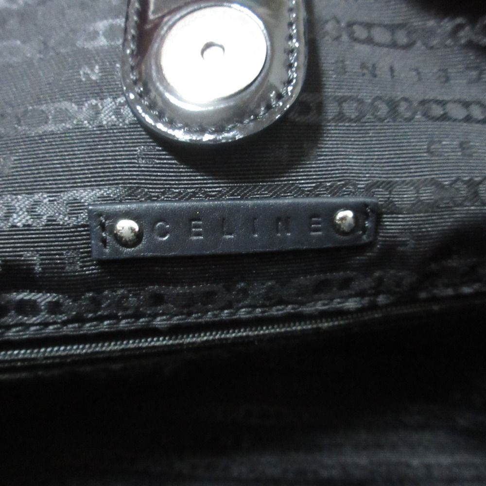 Celine Enamel Chain Tote Black — view 9