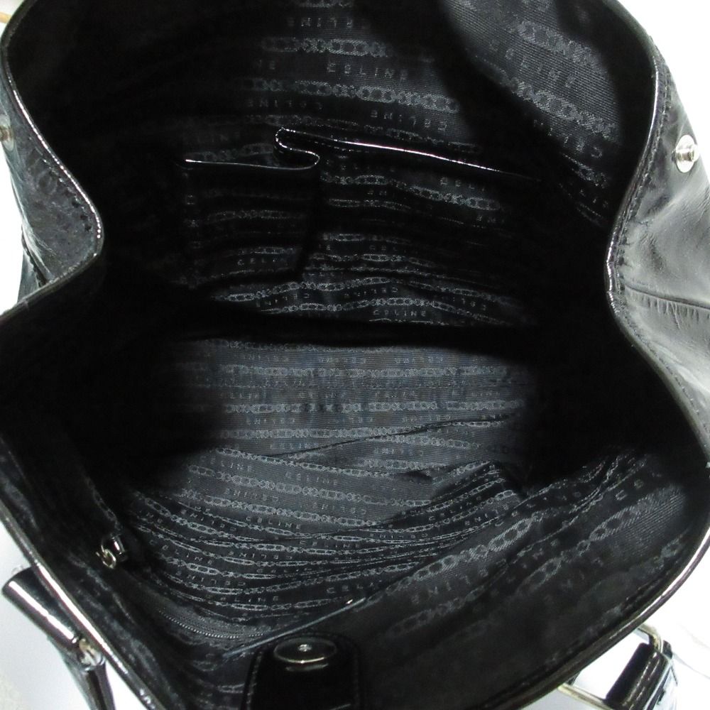 Celine Enamel Chain Tote Black — view 7