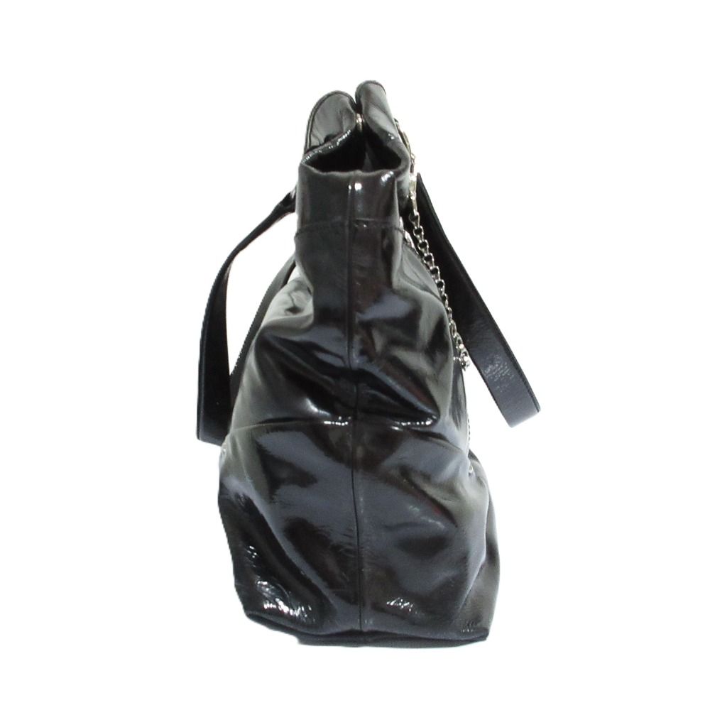 Celine Enamel Chain Tote Black — view 3