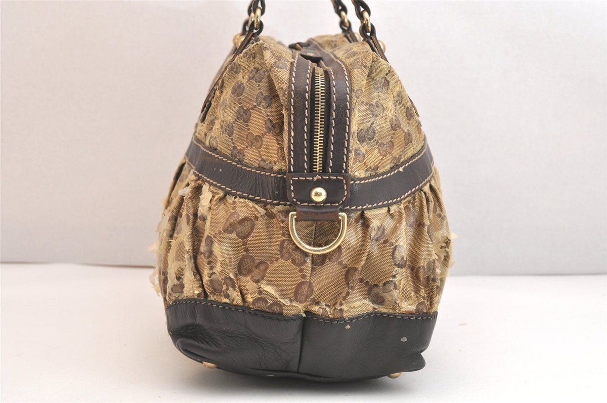 Gucci Vintage GG Crystal Tote Handbag P-v-leather Brown Junk — view 5