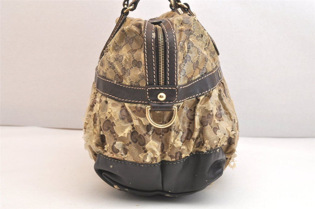 Gucci Vintage GG Crystal Tote Handbag P-v-leather Brown Junk — view 4