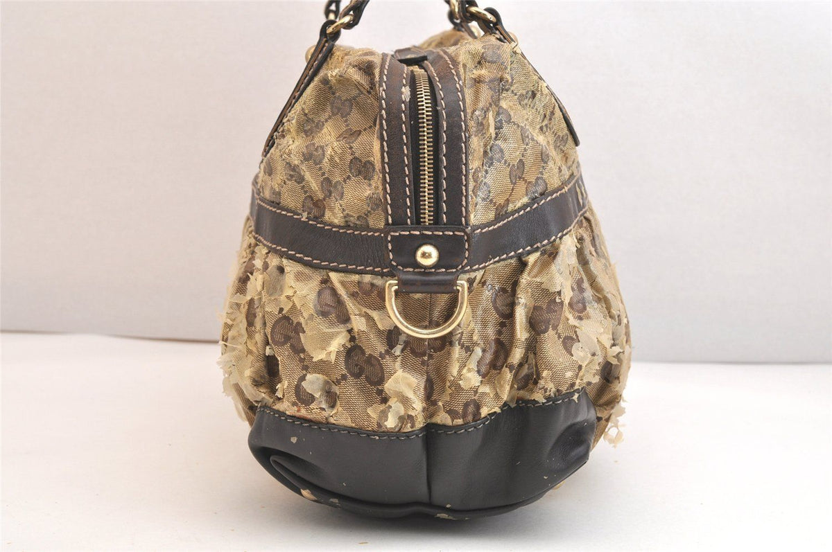 Gucci Vintage GG Crystal Tote Handbag P-v-leather Brown Junk — view 4