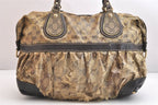 Gucci Vintage GG Crystal Tote Handbag P-v-leather Brown Junk — view 3