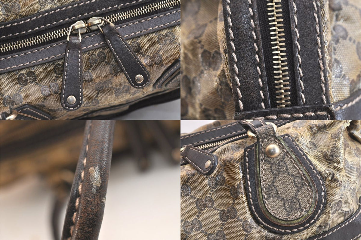 Gucci Vintage GG Crystal Tote Handbag P-v-leather Brown Junk — view 7