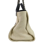 Chanel Deauville GM Chain Tote Navy White — view 4