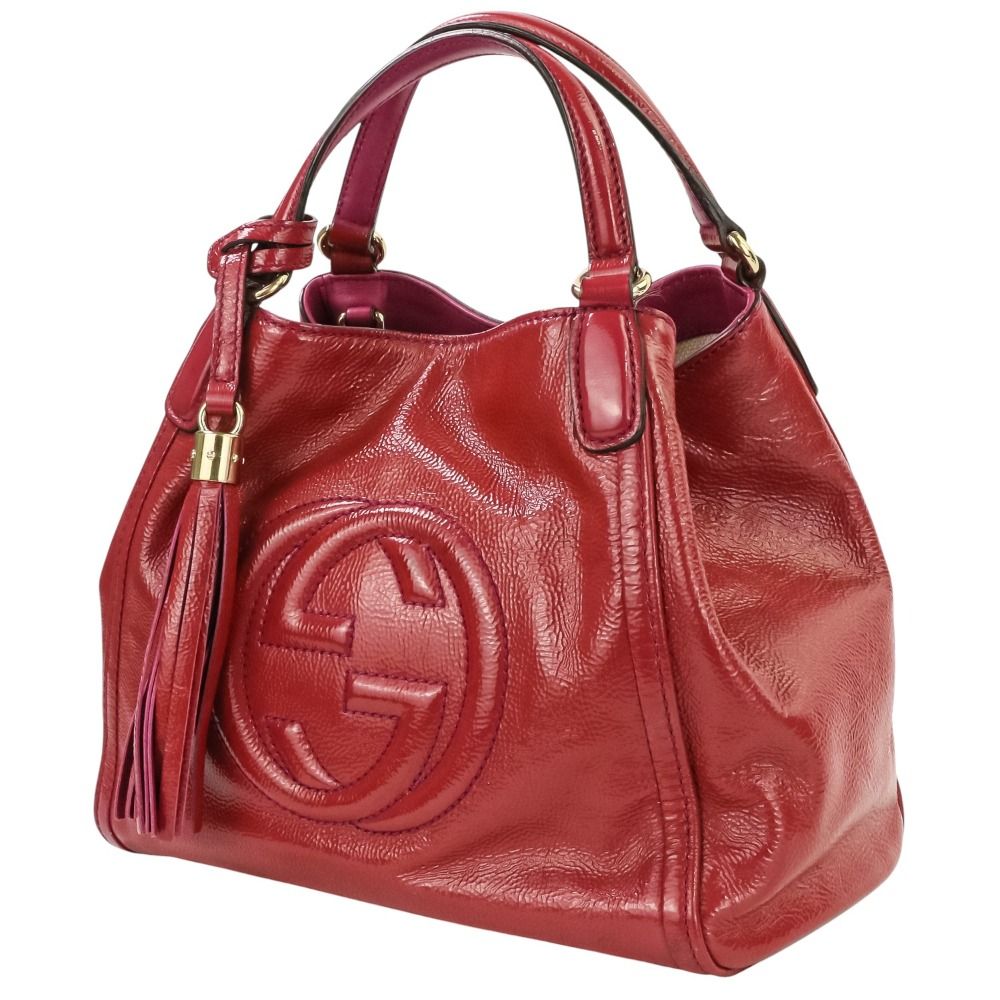 Gucci Soho Interlocking Leather 2-Way Handbag Red — view 2