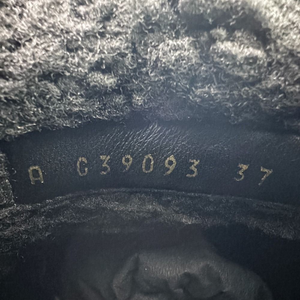 Chanel CC Logo Print Canvas Lamfa Short Boots 37 Black — view 9